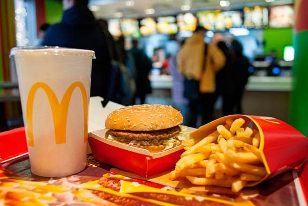 Menu de lanches do McDonald's