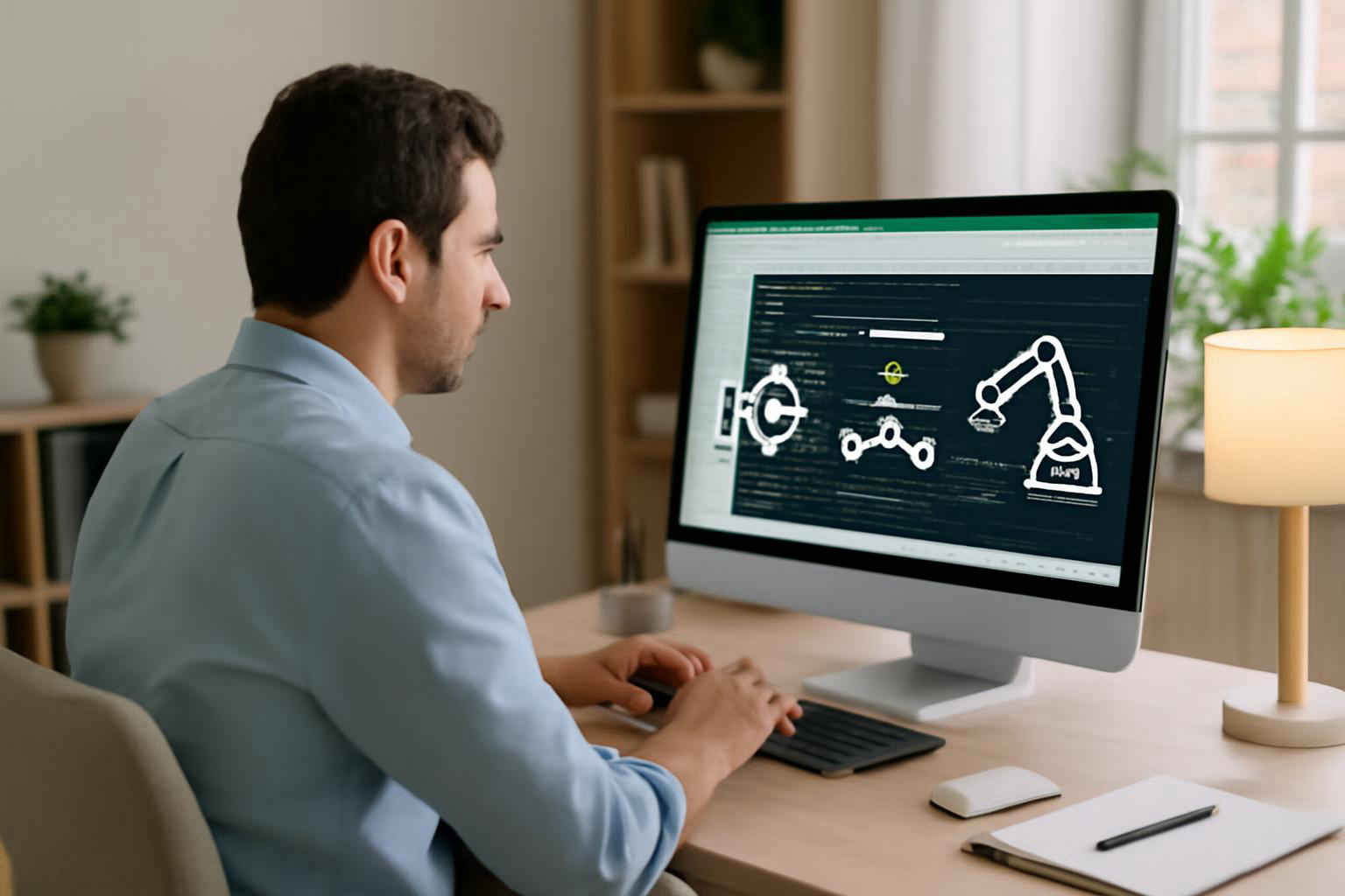 Profissional administrativo usando macros VBA no Excel