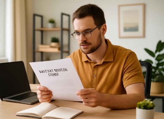 Pessoa revisando política de banco de horas em microempresa