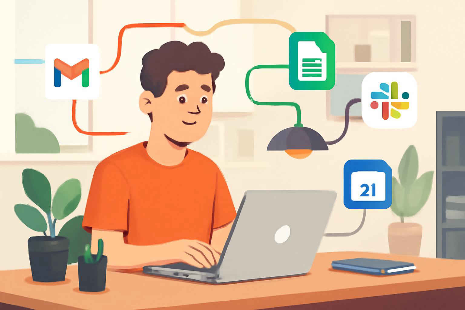 Representação de automação de processos administrativos com Zapier em microempresa