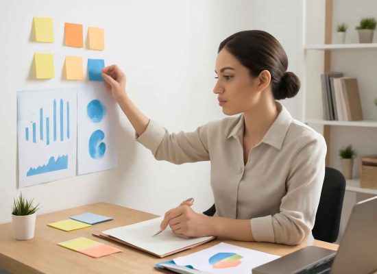 Profissional implementando Kaizen em microempresa